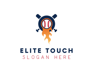 Baseball Sport Flame  logo design