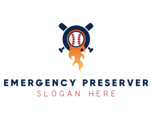 Baseball Sport Flame  logo design