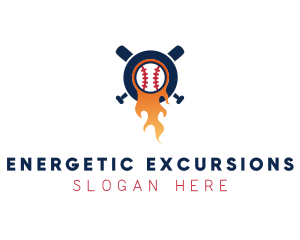 Baseball Sport Flame  logo design