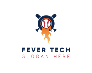 Baseball Sport Flame  logo design