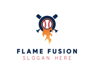 Baseball Sport Flame  logo design