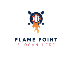 Baseball Sport Flame  logo design