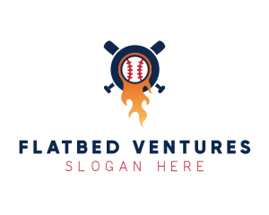 Baseball Sport Flame  logo design