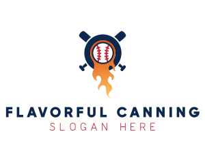 Baseball Sport Flame  logo design