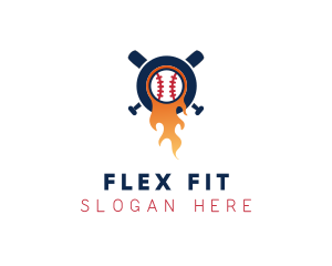 Baseball Sport Flame  logo design