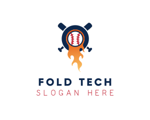 Baseball Sport Flame  logo design