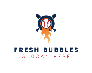 Baseball Sport Flame  logo design