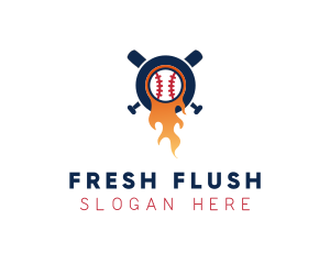 Baseball Sport Flame  logo design