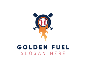 Baseball Sport Flame  logo design