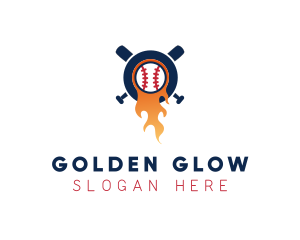 Baseball Sport Flame  logo design