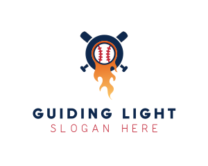 Baseball Sport Flame  logo design