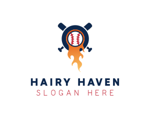 Baseball Sport Flame  logo design