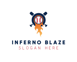 Baseball Sport Flame  logo design