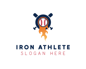 Baseball Sport Flame  logo design