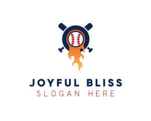 Baseball Sport Flame  logo design