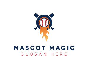 Baseball Sport Flame  logo design