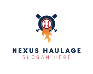 Baseball Sport Flame  logo design