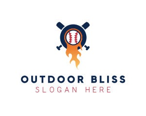 Baseball Sport Flame  logo design