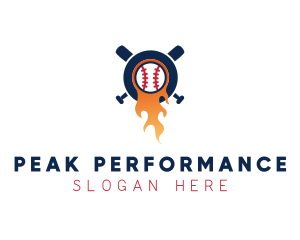 Baseball Sport Flame  logo design