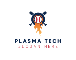 Baseball Sport Flame  logo design