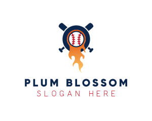 Baseball Sport Flame  logo design