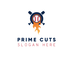 Baseball Sport Flame  logo design