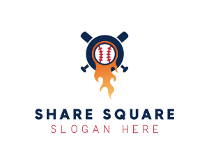 Baseball Sport Flame  logo design