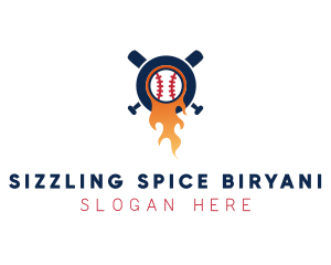 Baseball Sport Flame  logo design