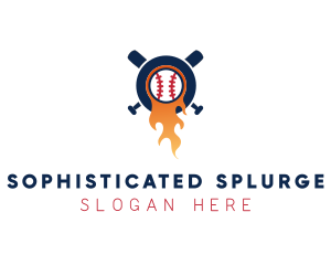 Baseball Sport Flame  logo design