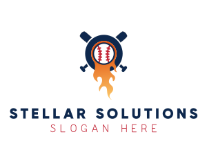 Baseball Sport Flame  logo design