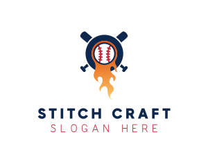 Baseball Sport Flame  logo design