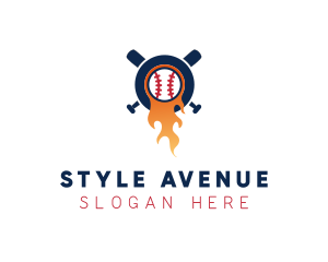 Baseball Sport Flame  logo design