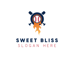 Baseball Sport Flame  logo design