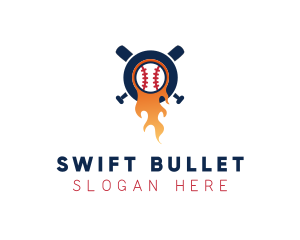 Baseball Sport Flame  logo design