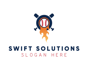 Baseball Sport Flame  logo design