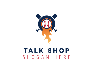 Baseball Sport Flame  logo design