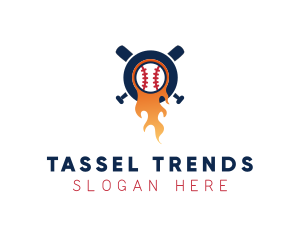 Baseball Sport Flame  logo design