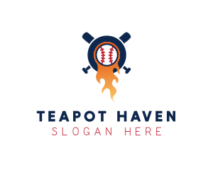 Baseball Sport Flame  logo design