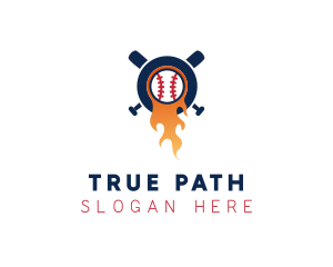 Baseball Sport Flame  logo design