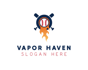 Baseball Sport Flame  logo design