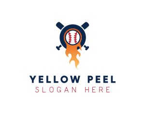 Baseball Sport Flame  logo design