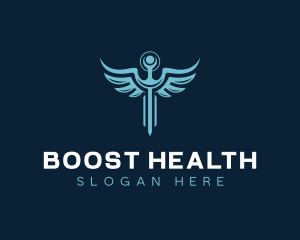 Caduceus Medicine Health logo design