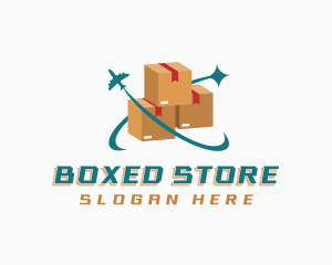 Import Box Package Air Logistics logo design