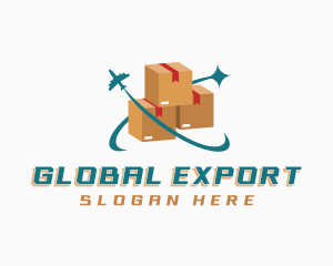 Import Box Package Air Logistics logo design