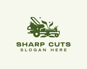 Lawn Mower Grass Cutter logo design