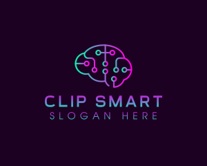 Brain AI Circuit logo design