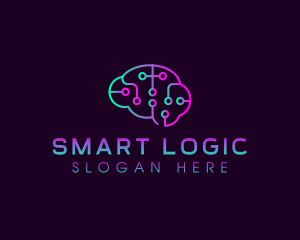 Brain AI Circuit logo design