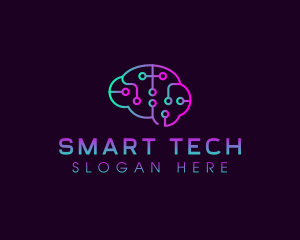 Brain AI Circuit logo design