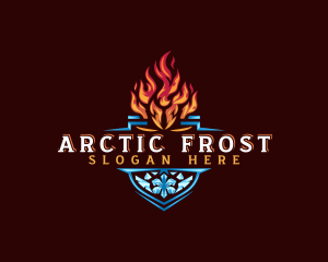 Fire Ice Shield logo design