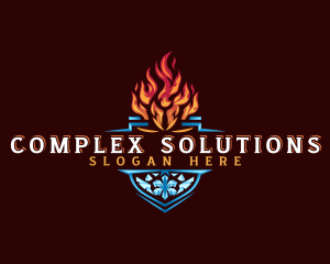 Fire Ice Shield logo design